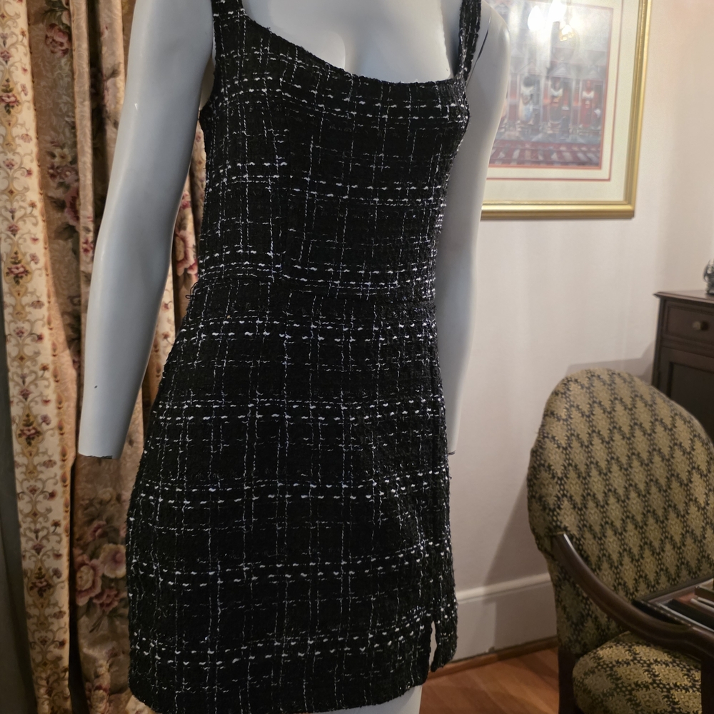B Darlin Black and White Tweed Mini Dress